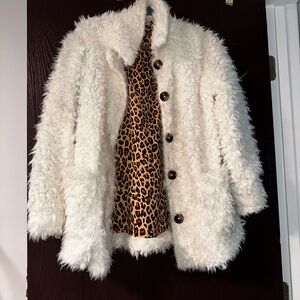 Wonderly Cream Teddy Jacket with Leopard Lining